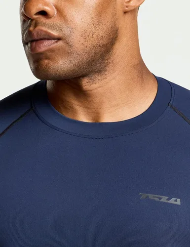 Miniatura 7 de TSLA - Paquete de 1 o 3 camisas de compresión de manga larga FPU 50+ para hombre, camisa de entrenamiento atlético, protector de erupción