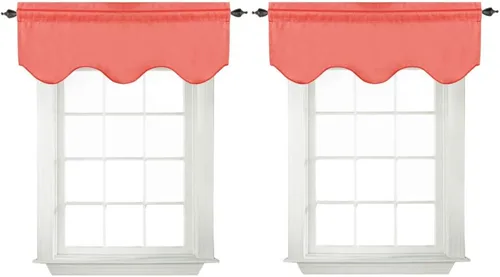 Miniatura 46 de Turquoize - Cenefa opaca para ventanas de cocina/baño/sala de estar/dormitorio con aislamiento térmico, cenefa festoneada con bolsillo para Aqua