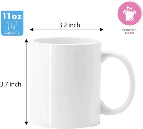 Miniatura 2 de Tazas de sublimación, tazas de café blancas de 11 onzas, tazas de café de sublimación con revestimiento AAA de cerámica con mango grande, juego