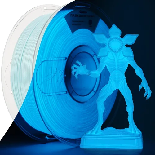 Miniatura 31 de AMOLEN - Filamento de impresora 3D de seda PLA, PLA tricolor púrpura/verde azul/naranja quemado de 0.069 pulgadas, filamento brillante de cambio