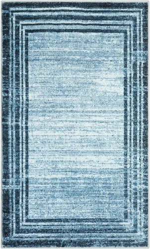 Miniatura 99 de Alfombra de pasillo moderna abstracta Lahome, alfombra lavable turquesa de 2 x 6 pulgadas para entrada, alfombra antideslizante de bajo pelo