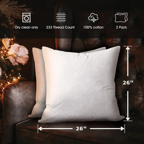 Miniatura 4 de Serta Almohada europea para decoración de Halloween/Navidad, cojín de firmeza media, para Livingroon/dormitorio, paquete de 2 unidades, 26 x 26