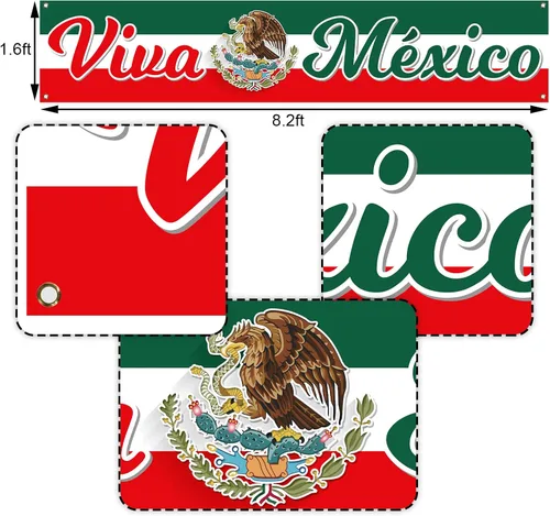 Miniatura 2 de Nepnuser Viva - Cartel de valla de México, decoración mexicana, Día de la Independencia, 16 de septiembre, cartel de jardín para patio delantero