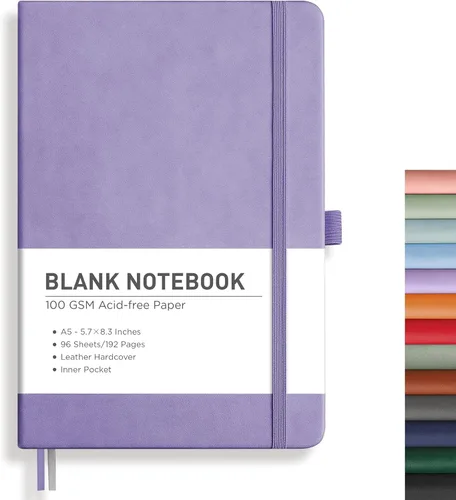 Miniatura 60 de RETTACY Cuaderno rayado, 192 páginas numeradas, tamaño A5 mediano (5.7 x 8.3 pulgadas), para hombres y mujeres, para hacer notas, escritura, trabajo