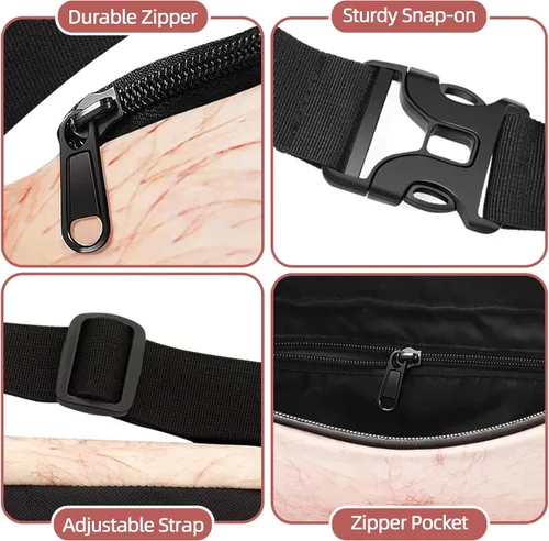 Miniatura 5 de Farhers Day Gifts,Funny Gifts Stocking Stuffers for Men-Dad Belly Fanny Pack, Christmas Gag Gifts White Elephant Gift Exchange, Fake Belly 3D Waist