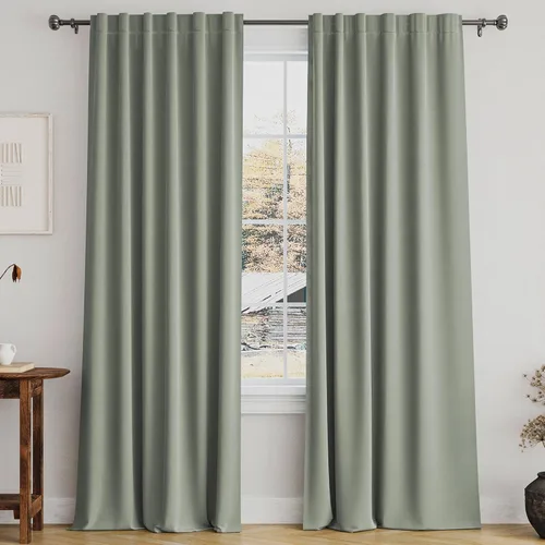 Miniatura 22 de Turquoize Cortinas Opacas para Tratamiento de Ventana con Trabillas Traseras para Sala de Estar/Dormitorio, Tratamientos de Ventana con Aislamiento
