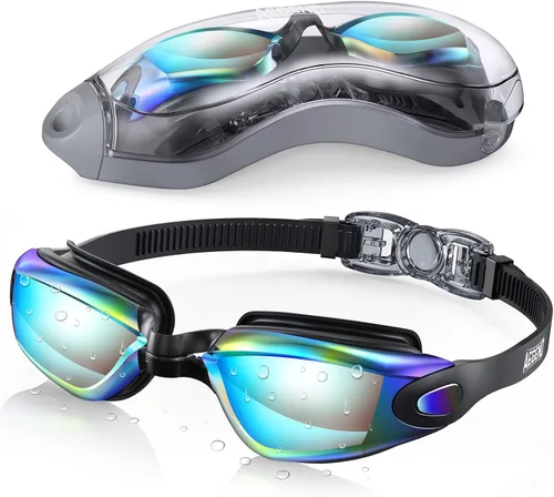 Aegend Gafas de natación, gafas de natación sin fugas, protección completa para adultos, hombres, mujeres y jóvenes