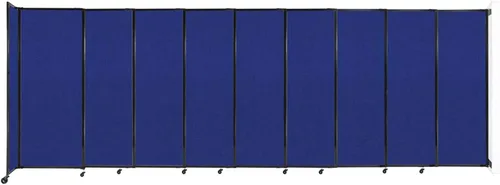 Miniatura 8 de Divisor de habitación de pared recta deslizante montado en la pared Anchos ajustables Ruedas de bloqueo Separador de habitación Paneles