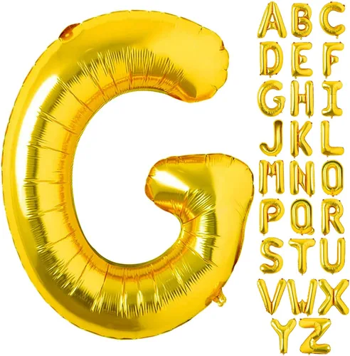 Miniatura 12 de Lovoir Globos dorados grandes de 40 pulgadas con la letra K de gran tamaño, globo de helio de aluminio de Mylar para fiesta de cumpleaños, Letra K
