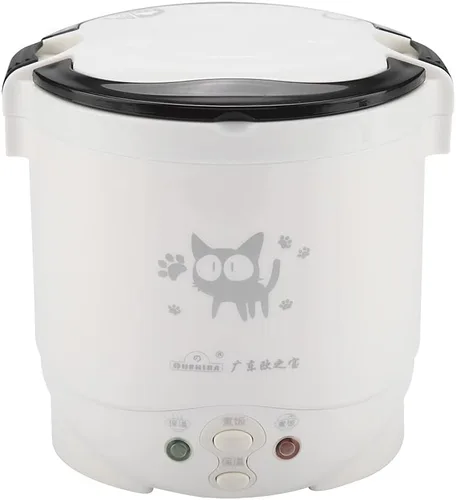 Miniatura 4 de 12V 100W 1L olla de arroz portátil eléctrica para el coche, vaporizador multifuncional de alimentos, blanco, revestimiento antiadherente