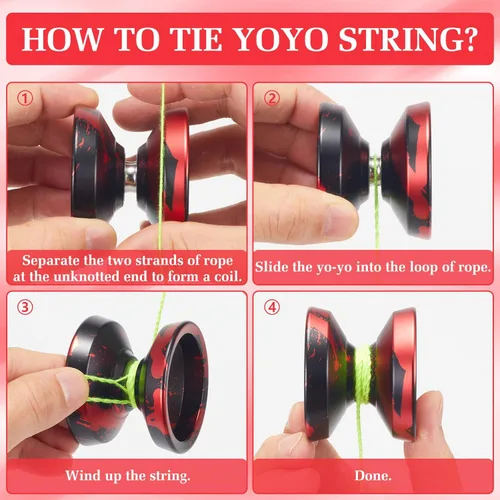 Miniatura 8 de YOYOSTUDIO Yoyo Profesional Responsivo Yoyo H17, Yoyos de Metal de Doble Propósito para Niños Principiantes, Yo-yo No Responsivo con Rodamiento