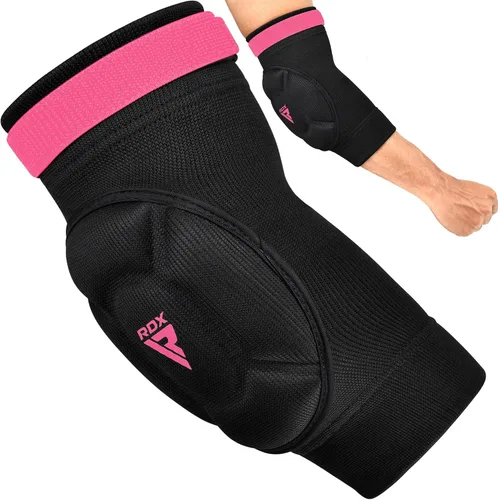 Miniatura 8 de RDX Almohadillas para codo, protector de codo para Muay Thai MMA Kickboxing Sparring, protección de golpes para artes marciales, manga acolchada