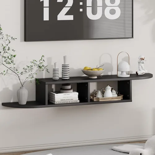 4 EVER WINNER Soporte de TV flotante con almacenamiento, estantes flotantes de 55" para pared, centro de entretenimiento flotante estante de pared