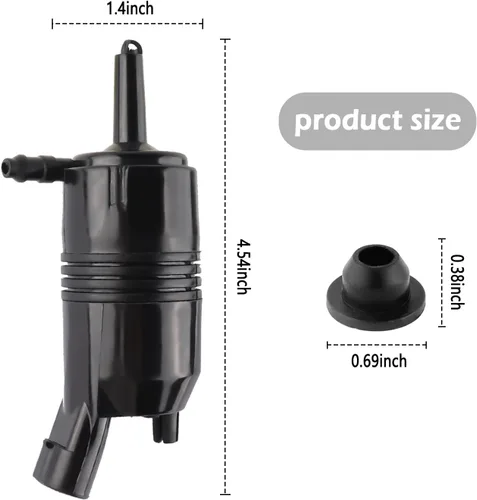 Miniatura 2 de Bomba de limpiaparabrisas de automóvil, OEM # 385-232316A, bomba de limpiaparabrisas compatible con Chevy Silverado, Impala, GMC Sierra, Cadillac
