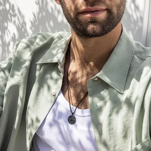 Miniatura 2 de Galis Collar para hombre, collar de cadena de plata de acero inoxidable de alta calidad para hombres, no se deslustra, cadenas para hombres