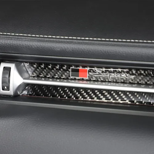 Miniatura 4 de Compatible con Toyota Supra GR A90 A91 2019 2020 2021 2022 (Negro con letras) Accesorios de moldura interior de fibra de carbono real Tiras
