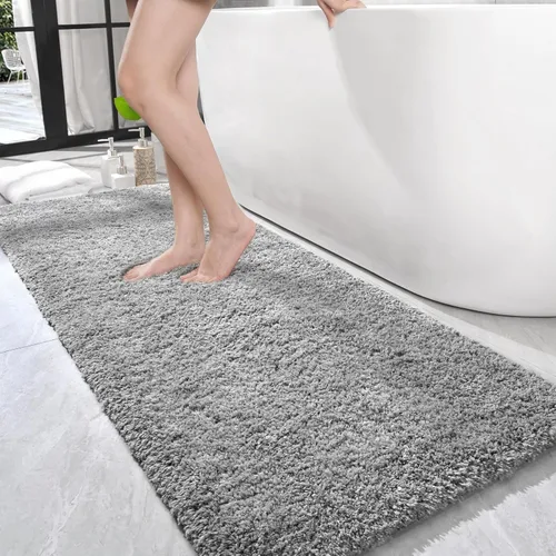 LOCHAS - Tapete de baño de 24x70 pulgadas, suave, grueso y absorbente, hecho de microfibra, para el baño, lavable a máquina, tapete antideslizante