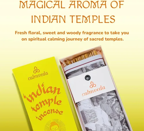 Miniatura 3 de Varillas de incienso espiritual del templo indio, 80 varillas de incienso sin carbón, hechas de flores recicladas, inspiradas en el templo Incienso
