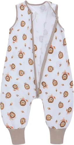 Miracle Baby Saco de dormir con pies - 0.5 TOG 100% algodón transpirable, diseño sin mangas, saco de dormir para bebé León