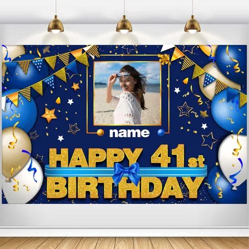 Miniatura 126 de Pancarta Personalizada de Decoraciones de Feliz Cumpleaños 101 - Telón de Fondo de 101 Años para Mujeres Hombres Niños Niñas Suministros de Fiesta