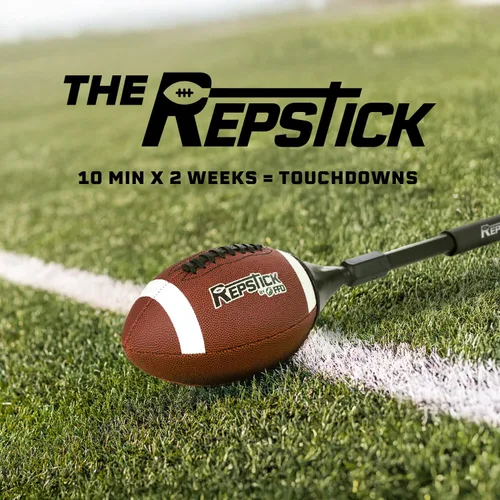Miniatura 4 de REPSTICK El Sistema Original de Entrenamiento de Fútbol para Atletas Juveniles - Pelota de Cuero con Palo de Agarre de Velocidad para Atrapadas