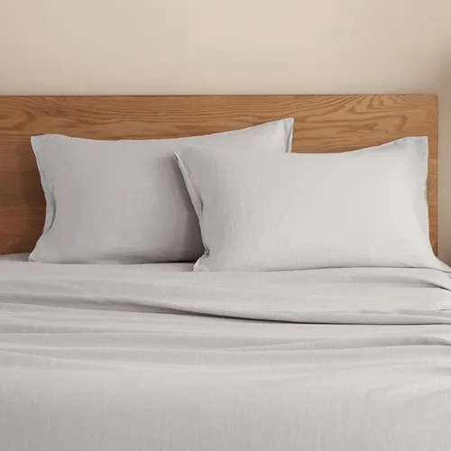 Miniatura 9 de DAPU - Fundas de almohada de lino puro (1 par), tejido de lino natural francés 100% (Queen, blanco)