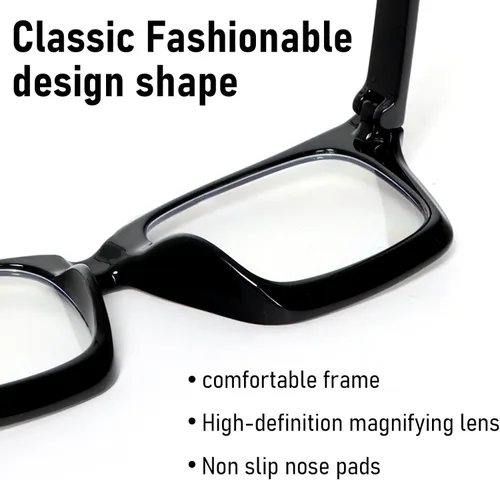 Miniatura 3 de 3 Pack Reading Glasses Women Square Blue Light Blocking Oversized Fashion Large Eyeglasses