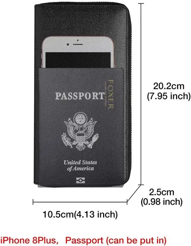 Miniatura 2 de Carteras de cuero para mujer, cuero genuino RFID bloqueo caja de regalo embalaje