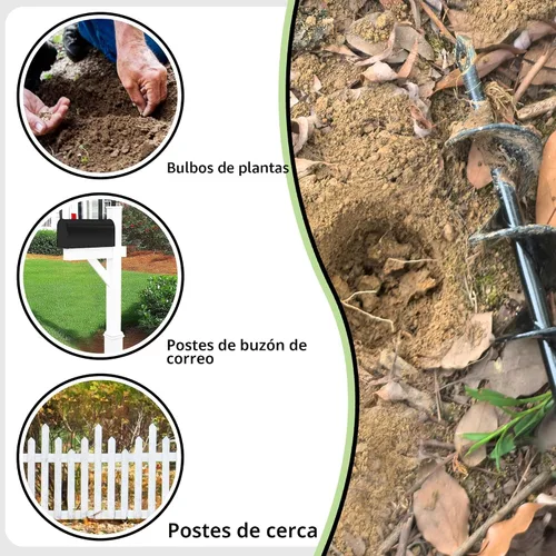 Miniatura 9 de TCBWFY Broca de taladro de jardín para plantar de 1.6 x 16.5 pulgadas y 3.5 x 16 pulgadas, herramienta de maceta resistente para cavar agujeros