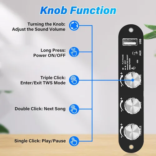 Miniatura 4 de Daakro 2 unidades ZK-1001U Mono Bluetooth Amplificador Board w/TWS, 100W Pico Power Home Audio Amplificador de Audio, Amplio Voltaje Entrada 9-24V