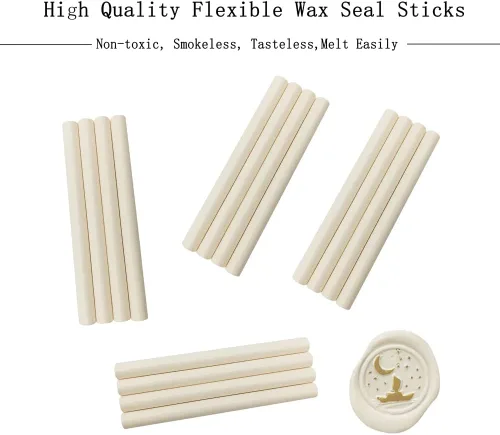 Miniatura 3 de 16 barras de sellado de cera blanca leche para pistola de pegamento de 0.44 pulgadas, no tóxicas, flexibles, duraderas, manualidades, arte, boda