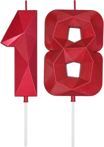 Miniatura 291 de DERVENTA Velas de cumpleaños con números grandes, 3D, color rosa, 3.7 pulgadas, decoración para tartas de fiesta, 1 pieza (número 3 rosa)