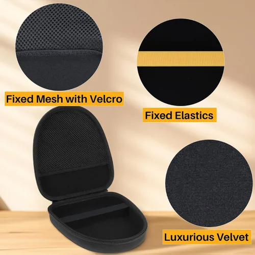 Miniatura 4 de Lebakort Funda de almacenamiento compatible con auriculares DEWALT resistentes 2 en 1 con banda para el cuello (funda negra)