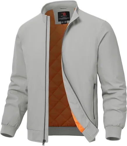 Miniatura 12 de TBMPOY Men's Winter Lightweight Bomber Jackets Water Resistant Fall Casual Windbreakers Quilted Full Zip Windproof Work Coats