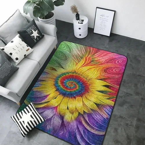 Miniatura 2 de Hippie - Alfombra de girasol para sala de estar, comedor, dormitorio, cocina, cuarto de bebé, tapete de yoga