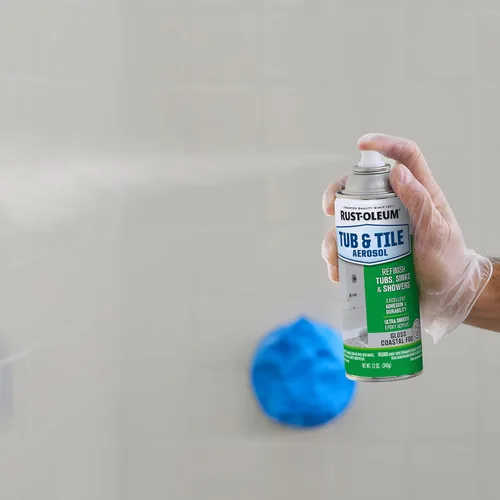 Miniatura 3 de Rust-Oleum 385291 Pintura en aerosol especial para bañeras y azulejos, 12 oz, color niebla costera brillante, modelo 385291