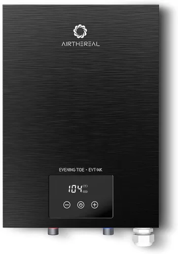 Calentador de agua sin tanque eléctrico Airthereal 14kW, 240 voltios - Agua caliente infinita bajo demanda - Se modula automáticamente para ahorrar