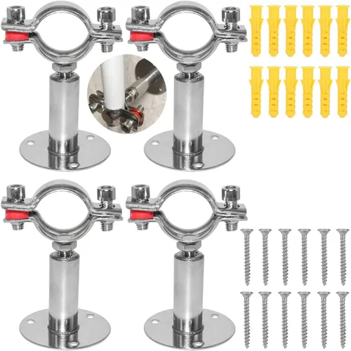 Miniatura 6 de Beduan Abrazadera de Soporte de Tubo de Acero Inoxidable de 2.25 Pulgadas para Montaje en Pared y Techo, Abrazadera Ajustable para Tubo de PVC