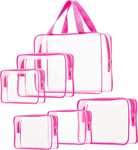 Miniatura 11 de 3 bolsas de cosméticos transparentes, aprobadas por la TSA, juego de bolsas de aseo transparentes para viajes, playa, bolsa de organización