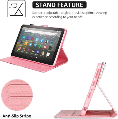 Miniatura 6 de Dteck Funda para tablet Fire HD 8 y Fire HD 8 Plus, (pantalla HD de 8 pulgadas, 10ª generación) – Funda protectora de cuero con tapa plegable