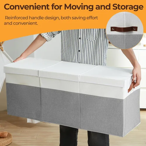 Miniatura 9 de Caja de juguetes extragrande, almacenamiento de juguetes plegable y resistente de 150 litros con tapa, organizador de almacenamiento para niños