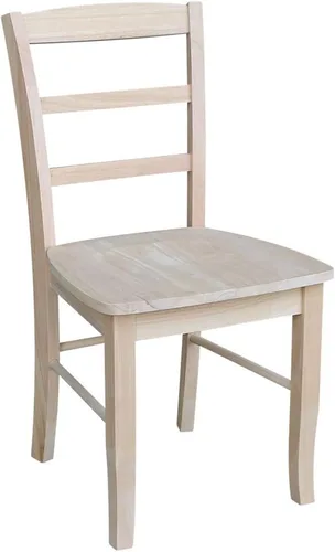 Miniatura 8 de International Concepts Madrid - Sillas de comedor, madera de parawood maciza, sin terminar (juego de 2)