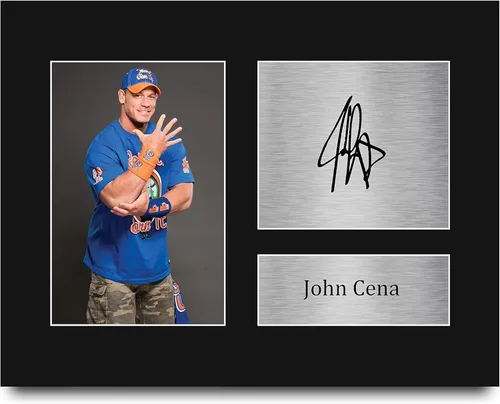 HWC Trading - Imagen impresa y autografiada de John Cena, regalo para fanáticos de recuerdos de WWE y WWF, tamaño Carta EE. UU Carta estadounidense