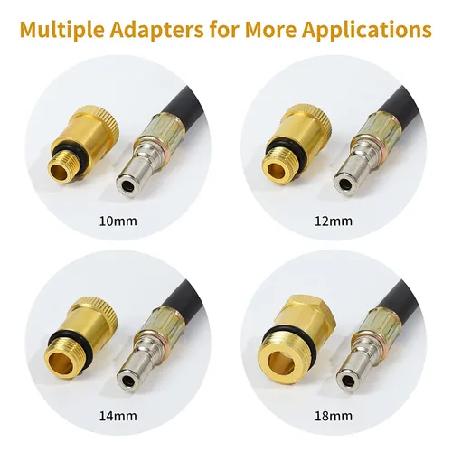 Miniatura 4 de Probador de Compresión de 8 Piezas, Kit Profesional de Probador de Compresión de Motor de Gasolina, Manómetro de Presión de Cilindro 0-300 PSI
