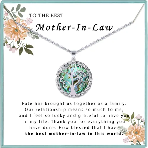 Miniatura 10 de SmileBelle Tree of Life Necklace as Birthday Gifts for Mom Grandma, Mom Gifts for Stepmom as Bonus Mom Gifts From Daughter, Silver Mother in Law