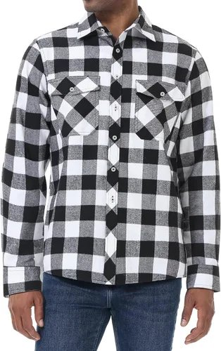 Miniatura 3 de J.Ver - Camisas de franela a cuadros para hombre, de manga larga y de ajuste regular, con botones, casual