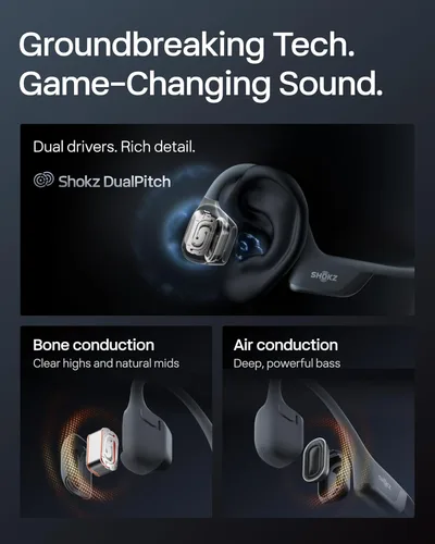 Miniatura 5 de SHOKZ OpenRun Pro 2 - Auriculares de conducción ósea, auriculares deportivos inalámbricos Bluetooth de oreja abierta para correr, entrenamientos