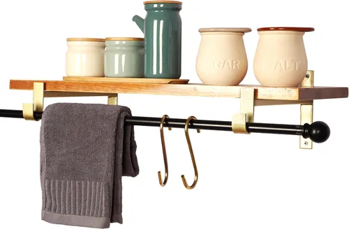 Miniatura 6 de AddGrace Soporte para barra de armario, soportes de estante resistentes de 4 pulgadas, soporte de barra de armario negro montado en la pared