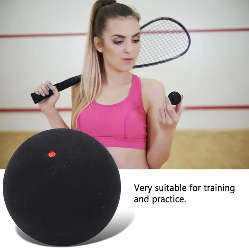 Miniatura 4 de Bola de squash de un solo punto, pelota de entrenamiento de competición de goma premium de 1.457 in para principiantes, color negro