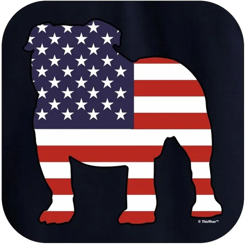 Miniatura 2 de Sudadera con capucha con diseño de perro patriótico inglés Bulldog bandera americana Premium